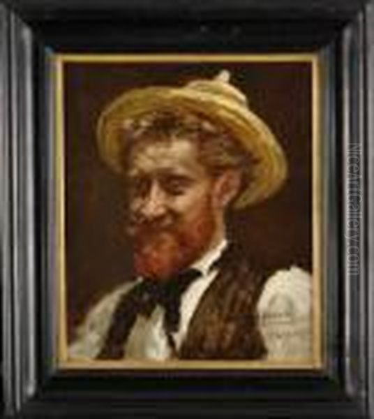 Portrait D'homme Au Chapeau Oil Painting by Fernand-Anne Piestre Cormon