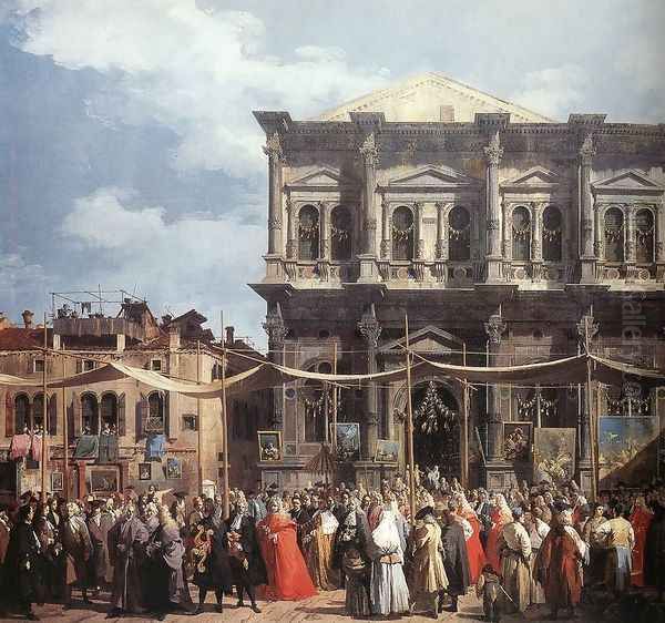 The Feast Day of St Roch (detail) Oil Painting by (Giovanni Antonio Canal) Canaletto