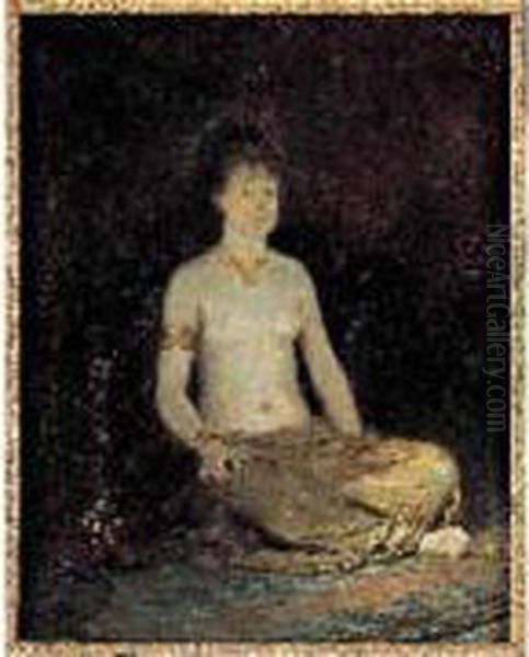 Jeune Femme Orientaliste Assise Oil Painting by Fernand-Anne Piestre Cormon