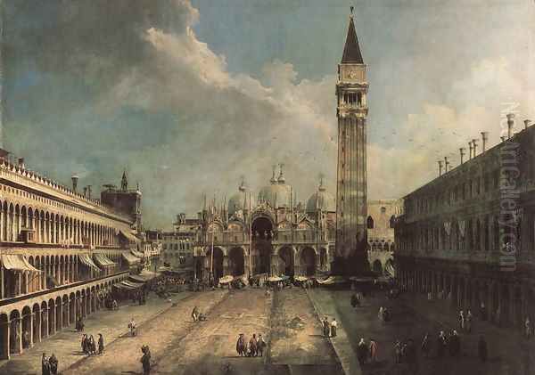 Piazza San Marco Oil Painting by (Giovanni Antonio Canal) Canaletto