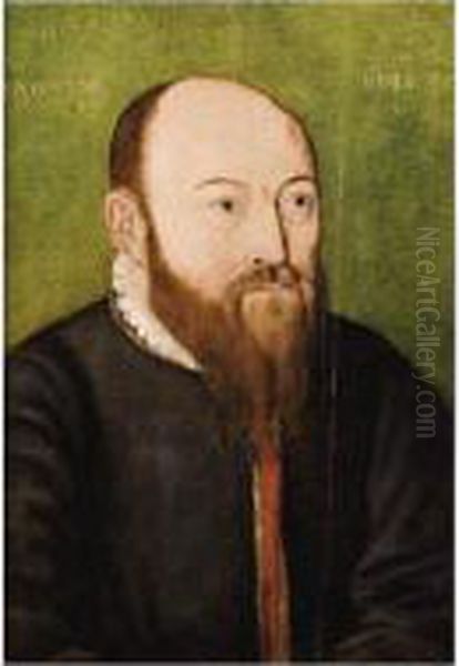 Portrait D'homme Barbu En Buste Oil Painting by Corneille De Lyon