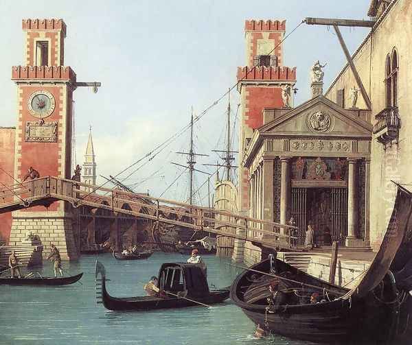 View of the Entrance to the Arsenal (detail) Oil Painting by (Giovanni Antonio Canal) Canaletto