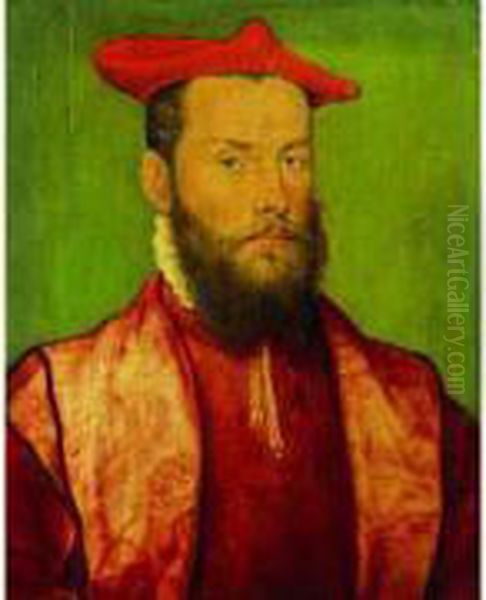 Portrait D'odet De Colligny, Cardinal De Chatillon, Eveque De Beauvais Oil Painting by Corneille De Lyon