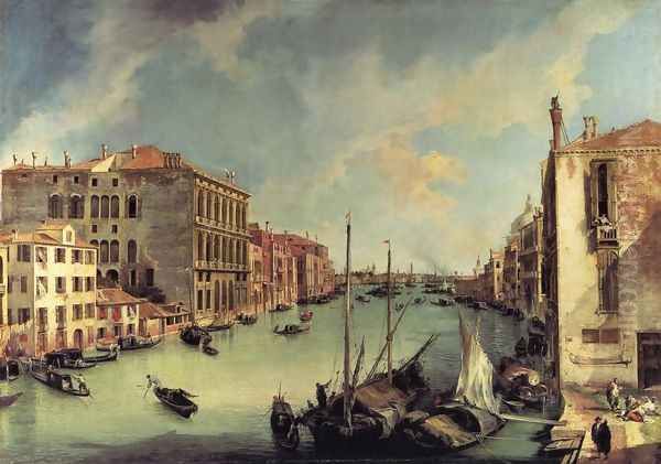 Grand Canal: Looking East from the Campo S. Vio Oil Painting by (Giovanni Antonio Canal) Canaletto