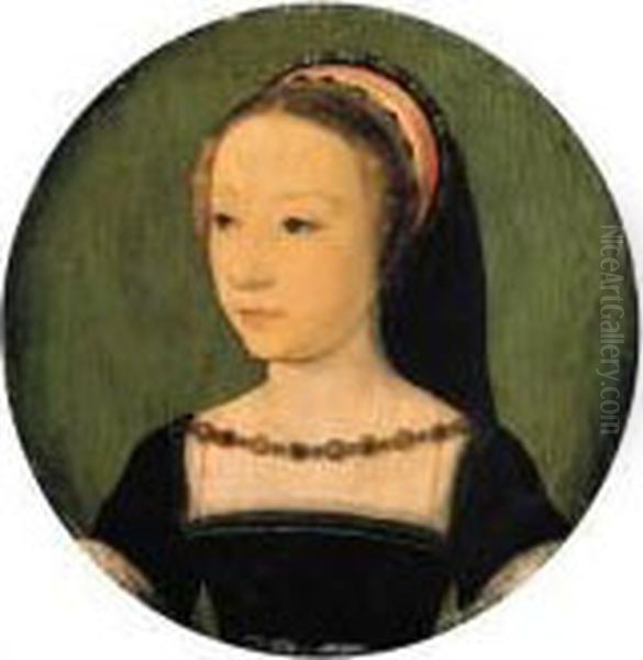 Portrait Of A Lady, Bust-length, In A Dark Dress Oil Painting by Corneille De Lyon