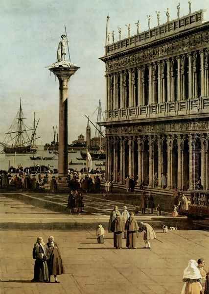 La Piazzetta, Detail Oil Painting by (Giovanni Antonio Canal) Canaletto