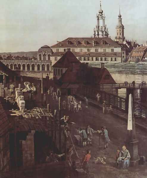 View of Dresden, the fortress plants in Dresden, fortified with trenches bridge between Wilschen gate pillar and pos 2 Oil Painting by (Giovanni Antonio Canal) Canaletto