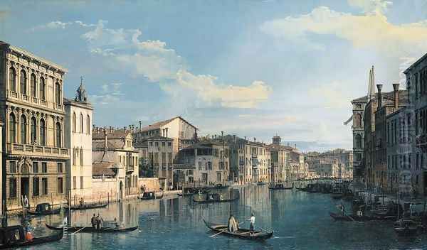 Venice, The Grand Canal from Palazzo Flangini to the Church of San Marcuola Oil Painting by (Giovanni Antonio Canal) Canaletto