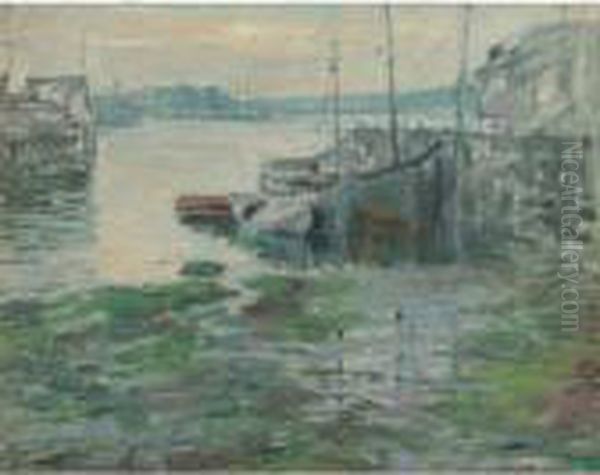 Gloucester Harbor Oil Painting by Paul Cornoyer