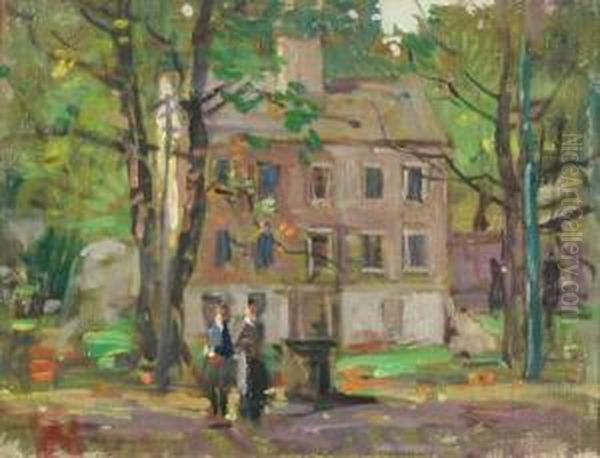 Country Cottage Oil Painting by Paul Cornoyer