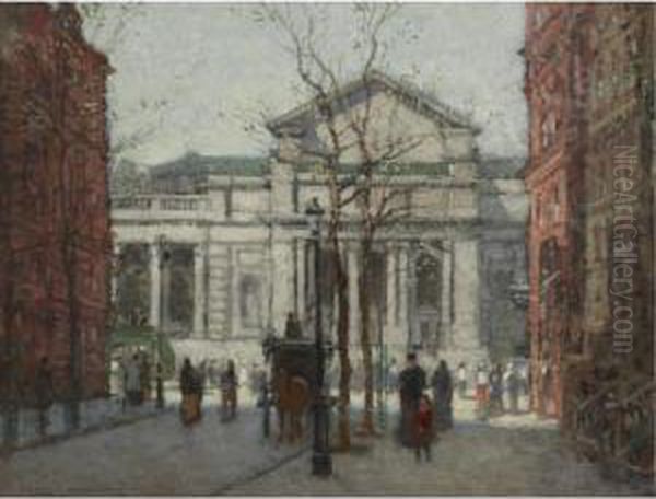 The New York Public Library Oil Painting by Paul Cornoyer