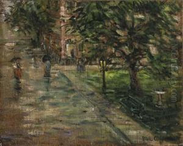 Rainy Street Scene Oil Painting by Paul Cornoyer