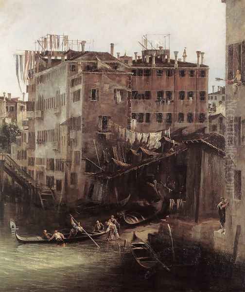 The Rio dei Mendicanti (detail) Oil Painting by (Giovanni Antonio Canal) Canaletto