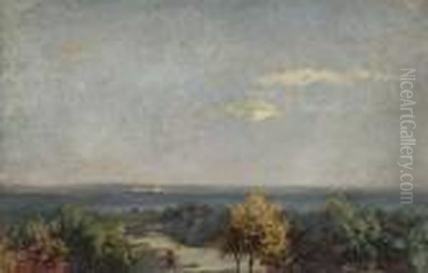 Weite Herbstlandschaft Oil Painting by Ludwig Correggio