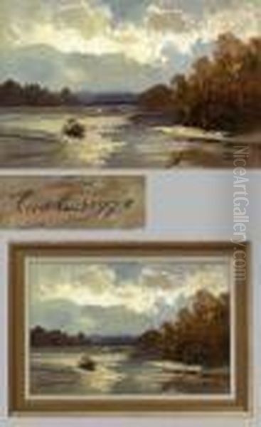 Romantische Weite Herbstlandschaft Oil Painting by Ludwig Correggio