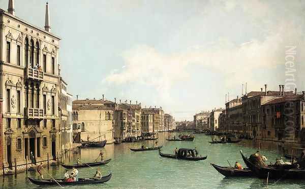 Venice, The Grand Canal, Looking North-East from Palazzo Balbi to the Rialto Bridge Oil Painting by (Giovanni Antonio Canal) Canaletto