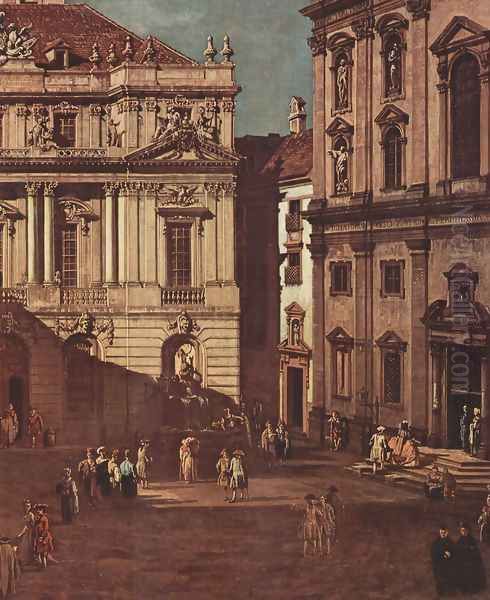 View from Vienna, the square in front of the University of South-East, detail Oil Painting by (Giovanni Antonio Canal) Canaletto