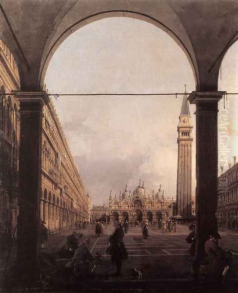 Piazza San Marco, Looking East from the North-West Corner Oil Painting by (Giovanni Antonio Canal) Canaletto