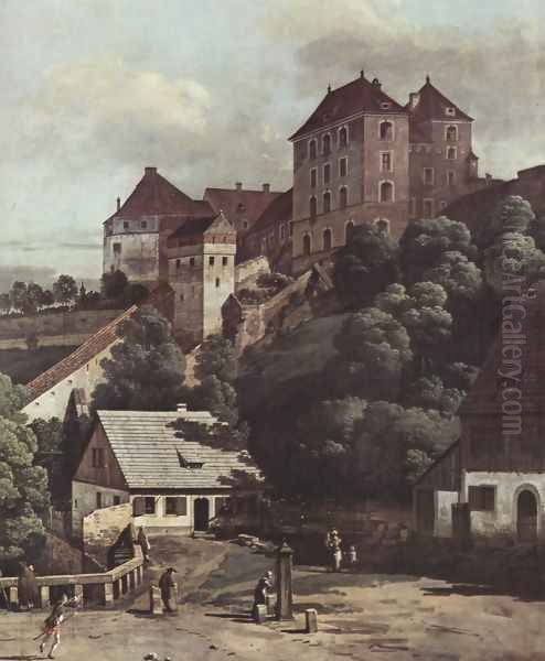 View from Pirna, Pirna from the south side of view, with fortifications and Upper (gate), and sun-stone fortress, de Oil Painting by (Giovanni Antonio Canal) Canaletto