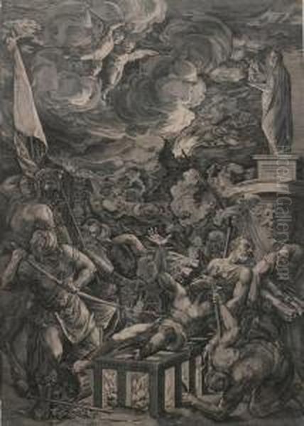 Themartyrdom Of Saint Lawrence Oil Painting by Cornelis Cort