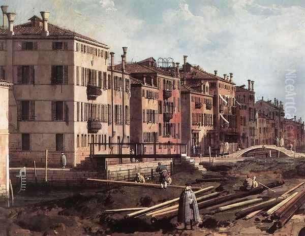 View of San Giuseppe di Castello (detail) Oil Painting by (Giovanni Antonio Canal) Canaletto