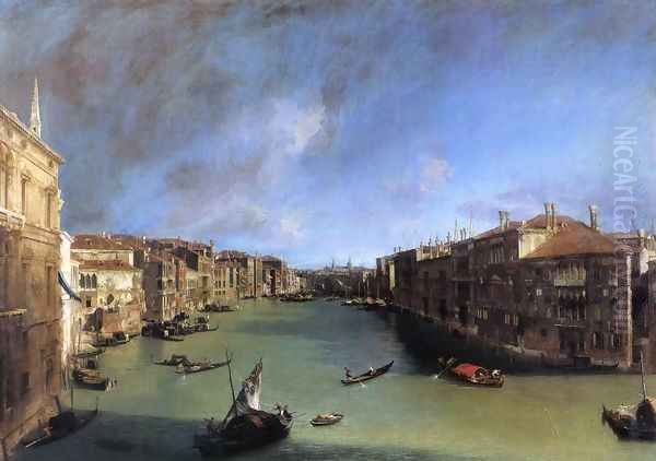 Grand Canal: Looking Northeast from the Palazzo Balbi to the Rialto Bridge Oil Painting by (Giovanni Antonio Canal) Canaletto