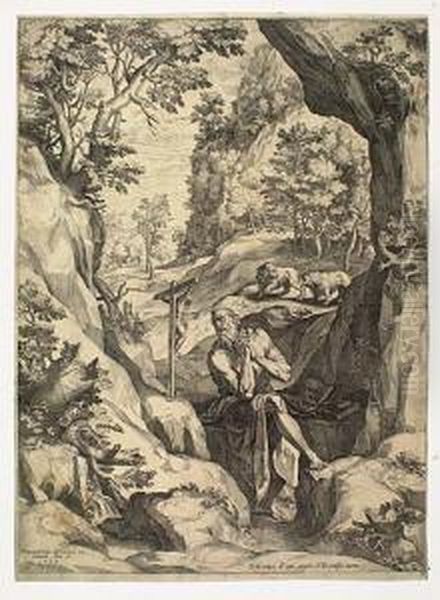 Two Engravings. Oil Painting by Cornelis Cort