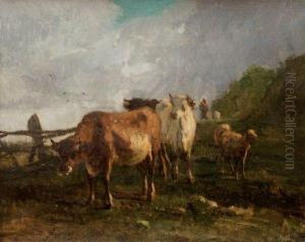 Vaches Au Pre Toile Oil Painting by Antonio Cordero Cortes