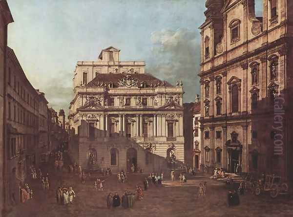 View from Vienna, the square in front of the University of South-East of view, with the large auditorium of the Univ Oil Painting by (Giovanni Antonio Canal) Canaletto