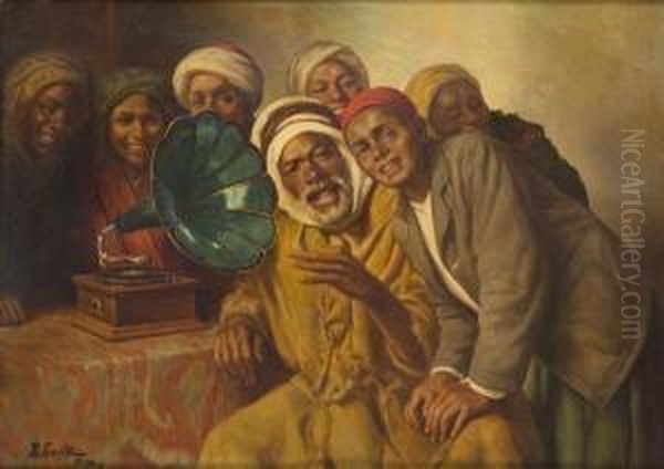 Arabi All'ascolto Della Musica Oil Painting by Daniel Cortes Perez