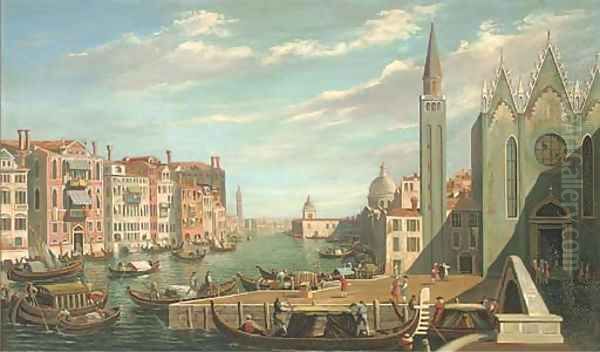 A busy day on the Grand Canal, Venice Oil Painting by (Giovanni Antonio Canal) Canaletto