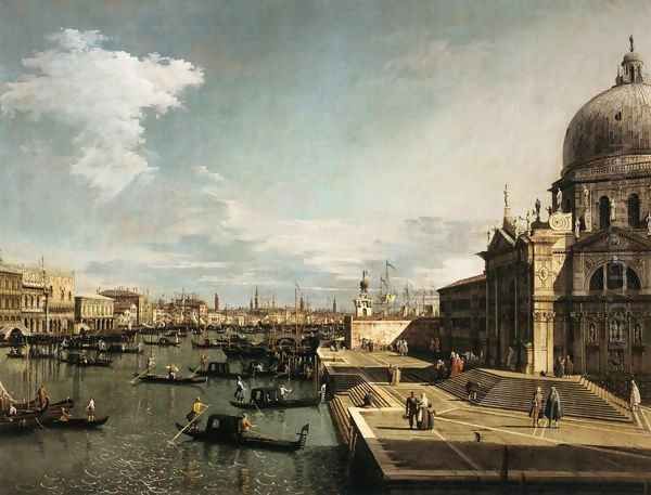 Entrance to the Grand Canal and the Church of La Salute Oil Painting by (Giovanni Antonio Canal) Canaletto