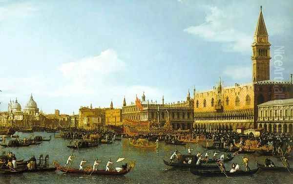 The Bucintoro, Venice Oil Painting by (Giovanni Antonio Canal) Canaletto