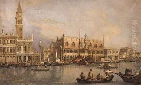 A view of the Doge's palace and Piazza San Marco from the Grand Canal, Venice Oil Painting by (Giovanni Antonio Canal) Canaletto