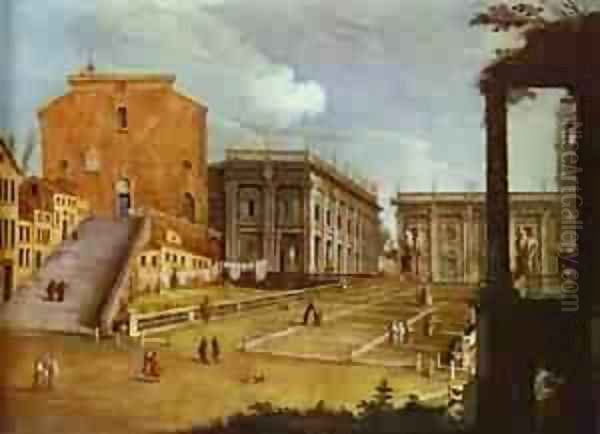 Capitol Square In Rome 1749 Oil Painting by (Giovanni Antonio Canal) Canaletto