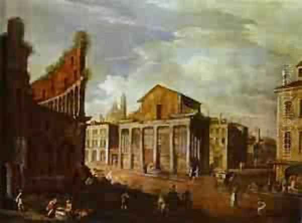 Church Of St Antony And St Phaustina In Rome 1749 Oil Painting by (Giovanni Antonio Canal) Canaletto