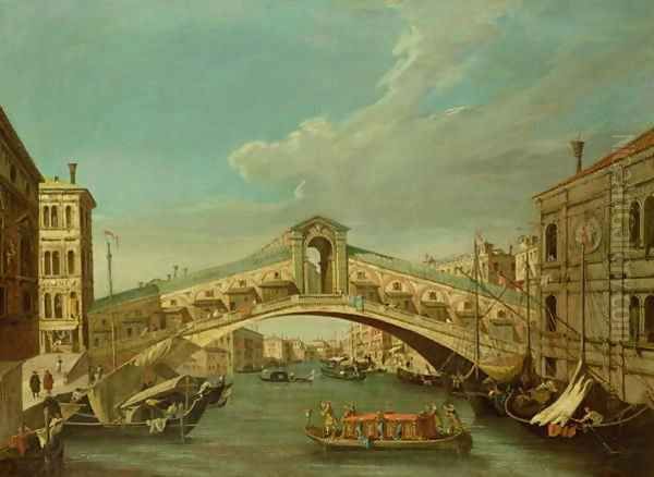 The Rialto Bridge Venice Oil Painting by (Giovanni Antonio Canal) Canaletto