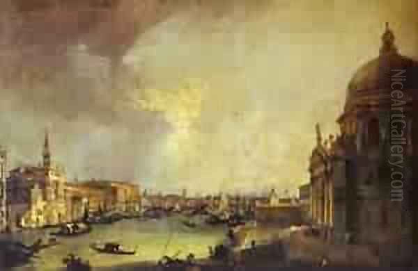 Entrance To The Grand Canal Looking East 1725 Oil Painting by (Giovanni Antonio Canal) Canaletto