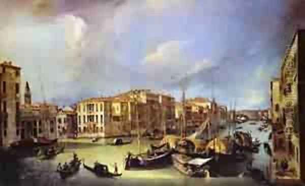 Grand Canal Looking North-East From The Palazzoorner-Spinelli Oil Painting by (Giovanni Antonio Canal) Canaletto