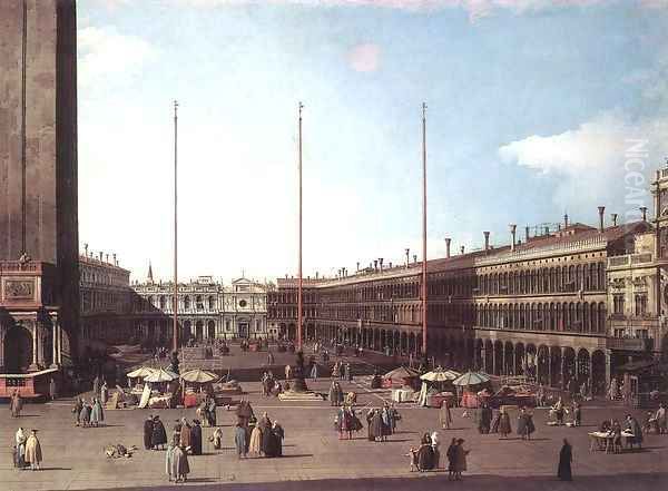 Piazza San Marco, Looking toward San Geminiano Oil Painting by (Giovanni Antonio Canal) Canaletto