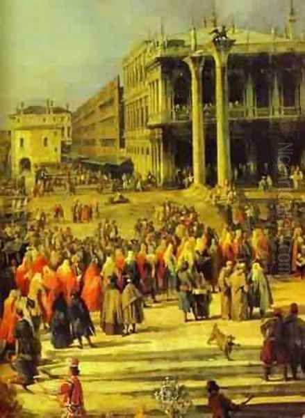 The Reception Of The French Ambassador In Venice Detail 1 1740s Oil Painting by (Giovanni Antonio Canal) Canaletto