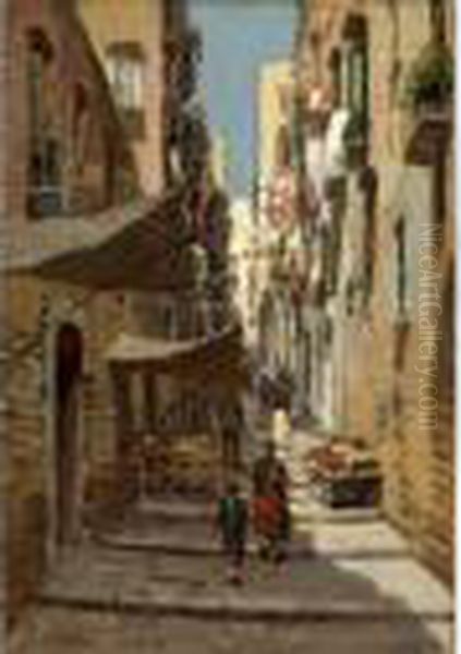 :scene De Rue Oil Painting by Emmanuel Costa