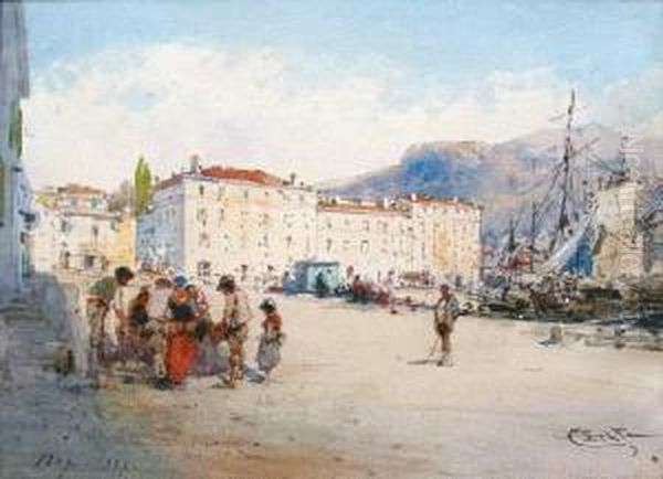 Port De Nice Oil Painting by Emmanuel Costa