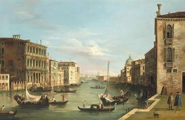 The Grand Canal From Campo S Vio Toward The Bacino 1729-34 Oil Painting by (Giovanni Antonio Canal) Canaletto