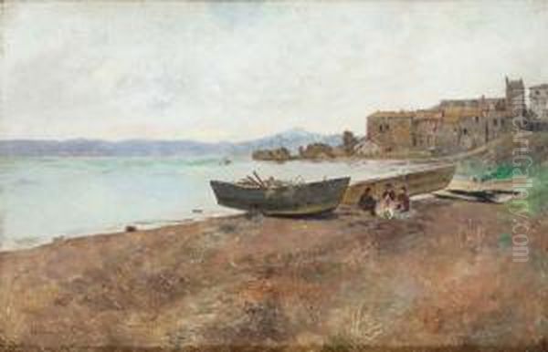 Lago Di Trevignano Oil Painting by Giovanni Costa