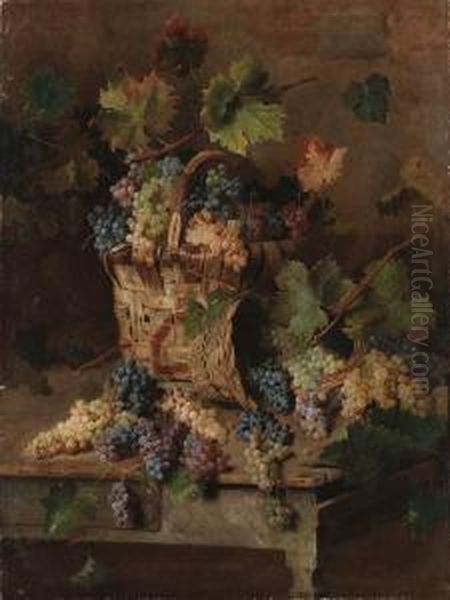 A Bounty Of Grapes Oil Painting by Oreste Costa