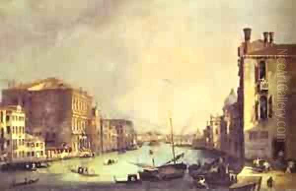 Grand Canal Looking East From Theampo San Vio 1725 Oil Painting by (Giovanni Antonio Canal) Canaletto