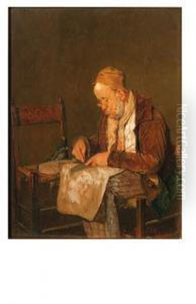 The Shoemaker Oil Painting by Giuseppe Costantini