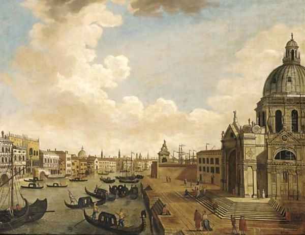 The entrance to the Grand Canal, Venice, looking East Oil Painting by (Giovanni Antonio Canal) Canaletto