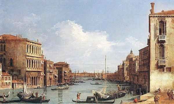 The Grand Canal from Campo San Vio towards the Bacino Oil Painting by (Giovanni Antonio Canal) Canaletto